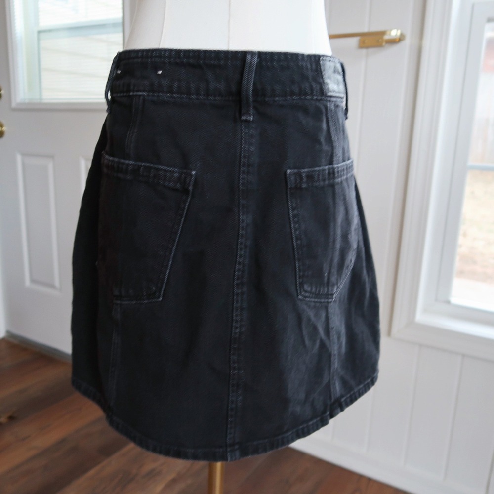 American‎ Eagle Womens Button Front Denim Mini Skirt 6 Indie Sleaze Grunge Y2K - Picture 2 of 8